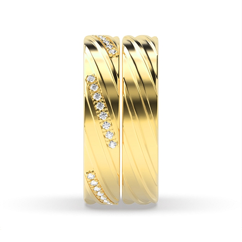 4 Prong Round Yellow Gold Jewel-toned Eternity Engagement Rings