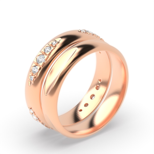 4 Prong Round Rose Gold Purest Eternity Engagement Rings
