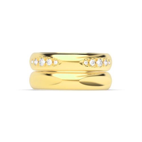 4 Prong Round Yellow Gold Purest Eternity Engagement Rings