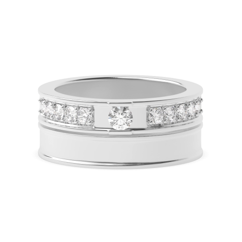 Channel Setting Round stackable  Couples Engagement Rings