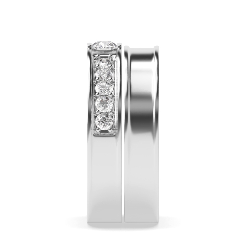 Channel Setting Round stackable  Couples Engagement Rings