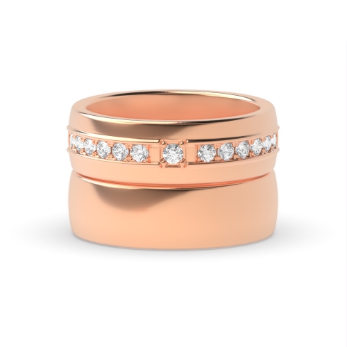 4 Prong Round Rose Gold Divine Couples Engagement Rings