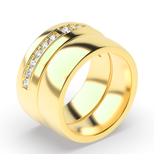 4 Prong Round Yellow Gold Divine Couples Engagement Rings