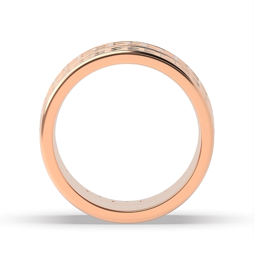 Channel Setting Round Rose Gold Couple band Couples Engagement Rings