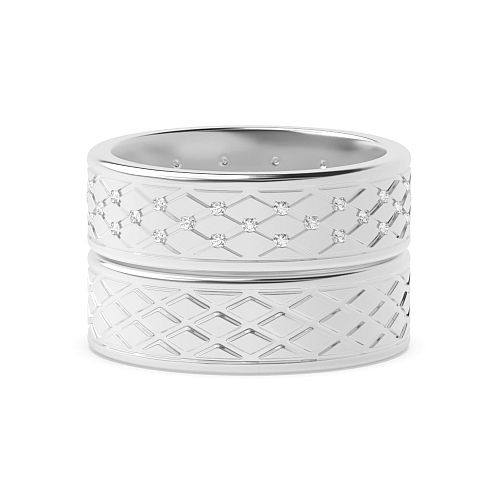 Channel Setting Round Couple band Couples Engagement Rings