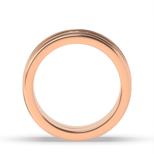 Pave Setting Round Rose Gold Wedding couple band Couples Engagement Rings