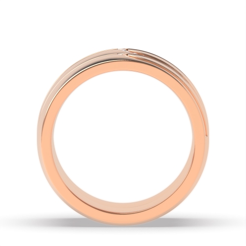 Channel Setting Round Rose Gold Infinity Couples Engagement Rings