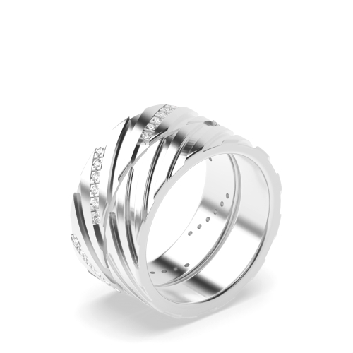 Pave Setting Round Couple zig zag diamond Couples Engagement Rings