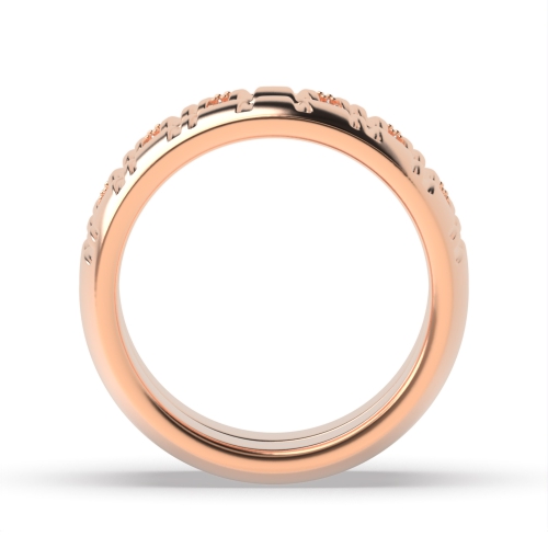 Pave Setting Round Rose Gold Couple unique Couples Engagement Rings