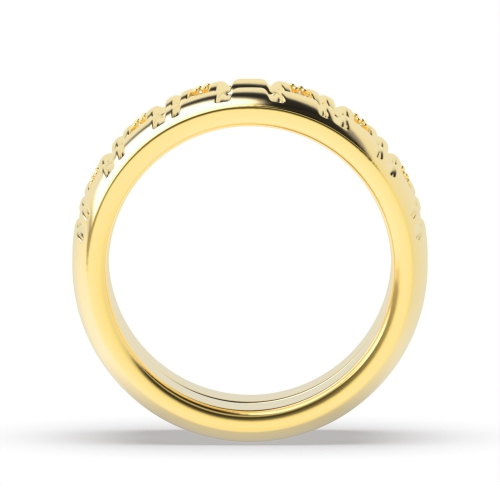 Pave Setting Round Yellow Gold Couple unique Couples Engagement Rings