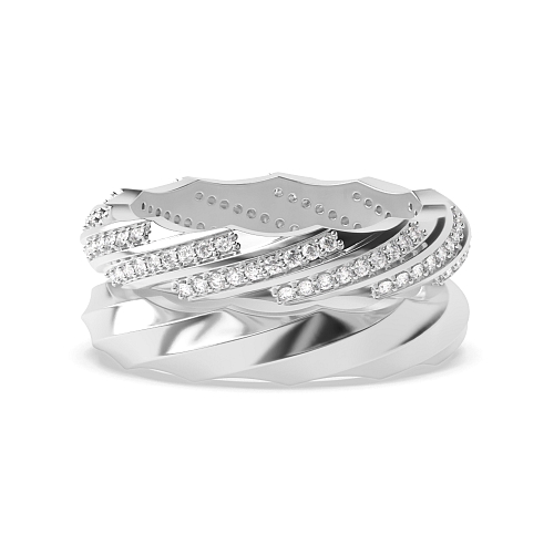 Pave Setting Round Unique couple Couples Engagement Rings