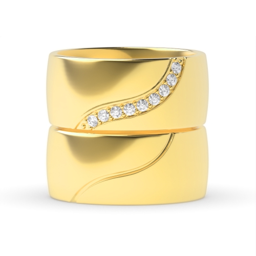 4 Prong Round Yellow Gold Venerated Couples Engagement Rings
