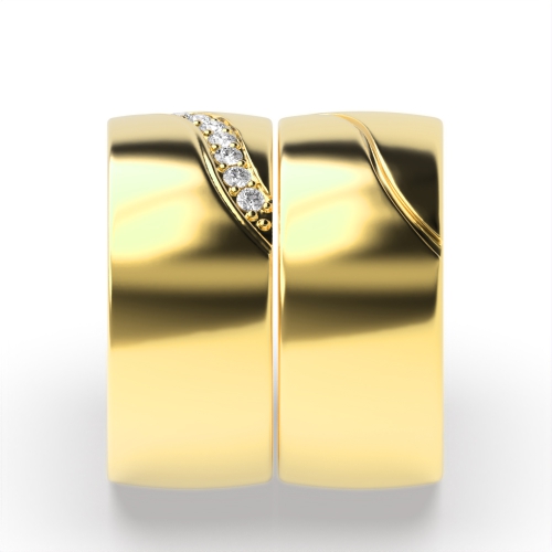 4 Prong Round Yellow Gold Venerated Couples Engagement Rings
