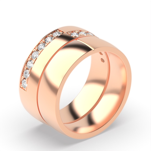 4 Prong Round Rose Gold Glow Couples Engagement Rings