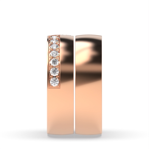 4 Prong Round Rose Gold Glow Couples Engagement Rings