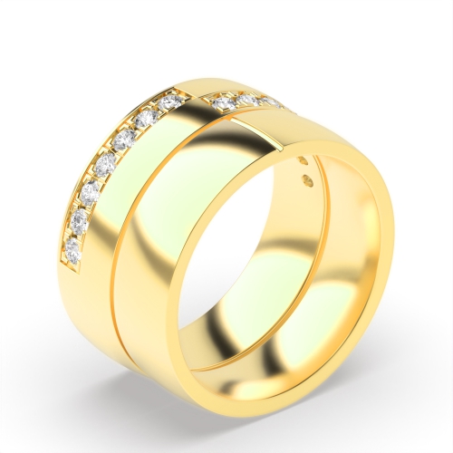 4 Prong Round Yellow Gold Glow Couples Engagement Rings