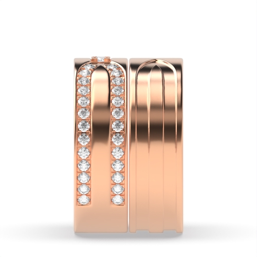 4 Prong Round Rose Gold Couple Couples Engagement Rings