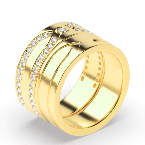4 Prong Round Yellow Gold Couple Couples Engagement Rings