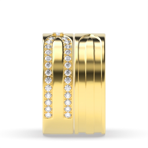 4 Prong Round Yellow Gold Couple Couples Engagement Rings