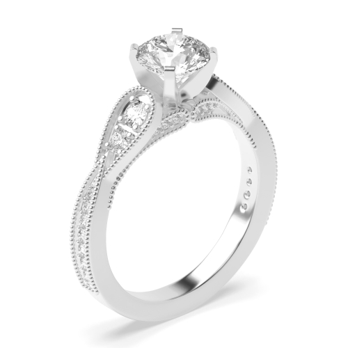Zac Zac Posen Vintage Miligrain Scalloped Diamond Engagement Ring