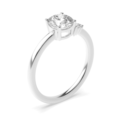 Asymmetrical Marquise And Round Cluster Diamond Engagement Ring