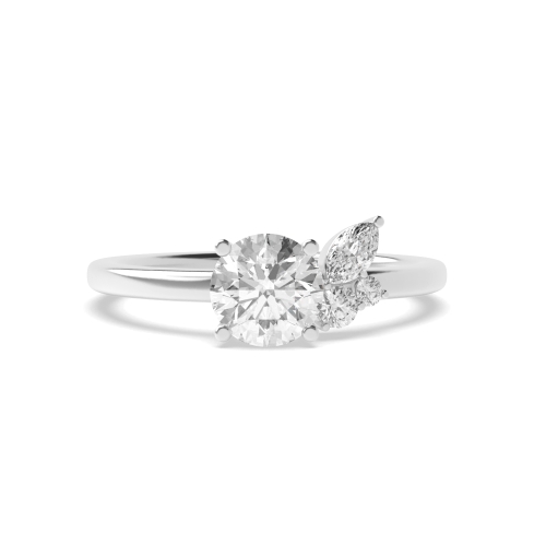 4 Prong Round Asymmetrical Cluster Diamond Ring