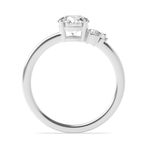 4 Prong Round Asymmetrical Cluster Diamond Ring