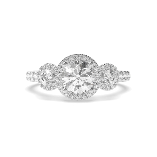 4 Prong Round Gleam Moissanite Halo Diamond Ring