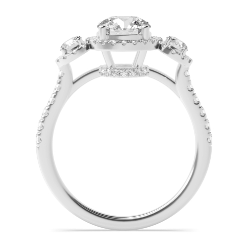 4 Prong Round Gleam Moissanite Halo Diamond Ring