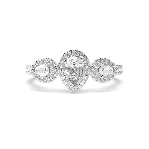 Prong Pear Orbit Engagement Rings