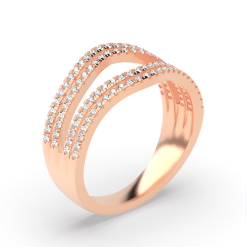 4 Prong Round Rose Gold Craftsmanship Eternity Diamond Rings