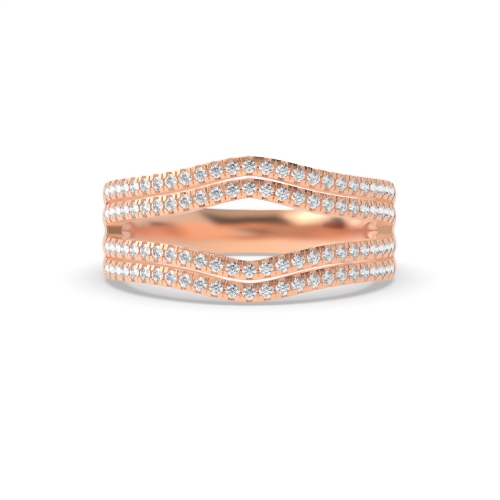 4 Prong Round Rose Gold Craftsmanship Eternity Diamond Rings