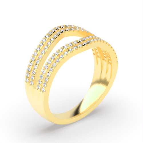 4 Prong Round Yellow Gold Craftsmanship Eternity Diamond Rings