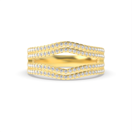 4 Prong Round Yellow Gold Craftsmanship Eternity Diamond Rings