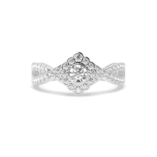 4 Prong Round Auraglimmer Engagement Rings