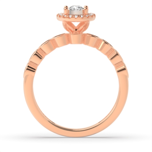 4 Prong Round Rose Gold Infinitewhisper Halo Engagement Rings