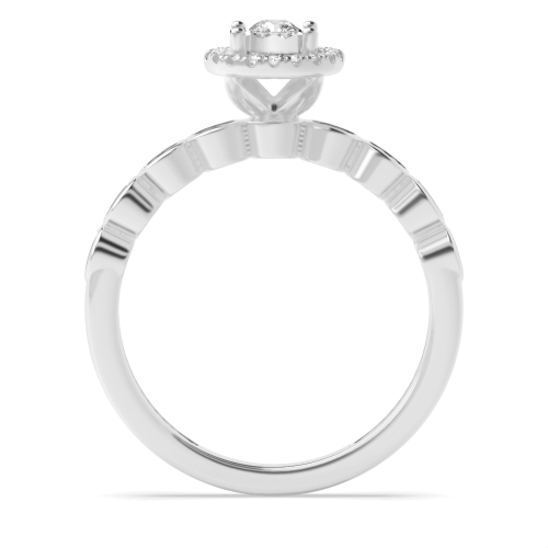 4 Prong Round InfiniteWhisper Moissanite Halo Diamond Ring