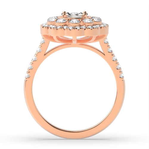 4 Prong Round Rose Gold Starpulse Halo Engagement Rings