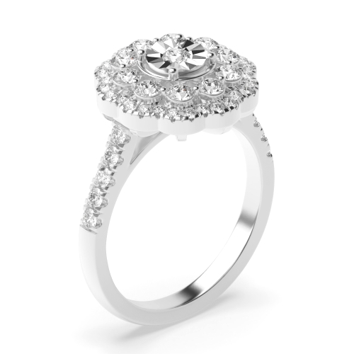 4 Prong Round Starpulse Engagement Rings