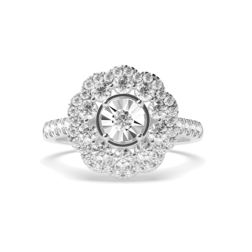 4 Prong Round Starpulse Engagement Rings