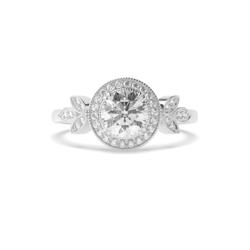 4 Prong Round WhisperWedding Halo Diamond Ring