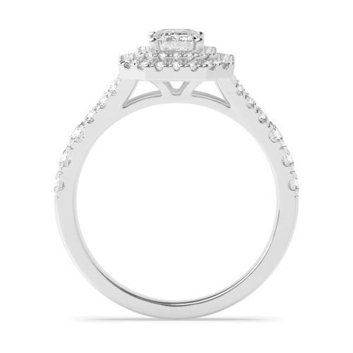 4 Prong Emerald Halo Diamond Ring
