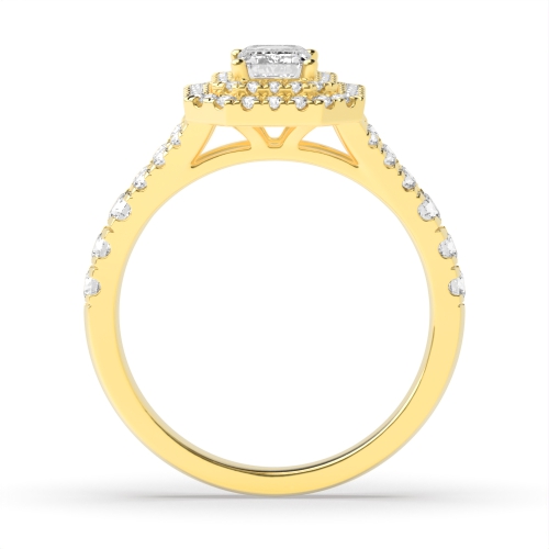 4 Prong Emerald Yellow Gold Engagement Rings