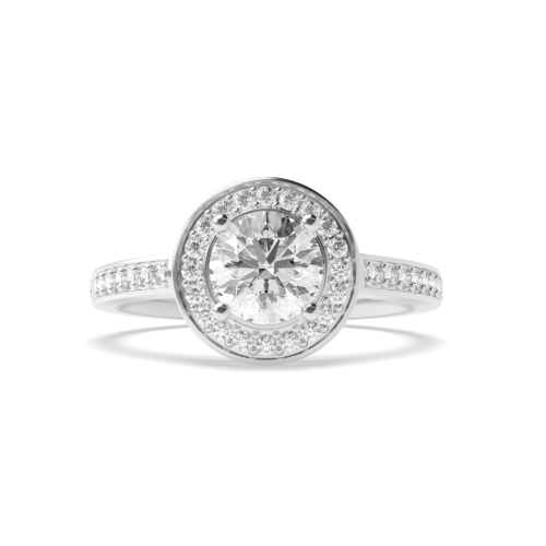 4 Prong Round WhisperSide Side Stone Diamond Ring