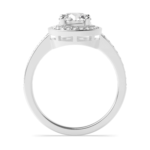 4 Prong Round WhisperSide Side Stone Diamond Ring