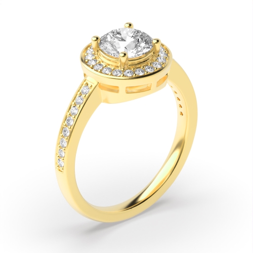 4 Prong Round Yellow Gold Whisperside Engagement Rings