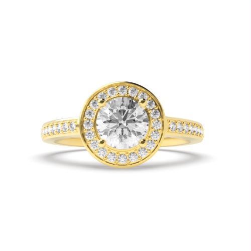 4 Prong Round Yellow Gold Whisperside Engagement Rings
