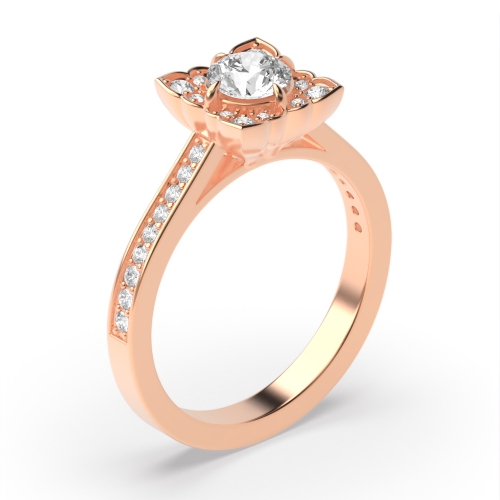4 Prong Round Rose Gold Whisperradiant Engagement Rings