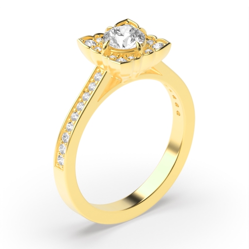 4 Prong Round Yellow Gold Whisperradiant Engagement Rings