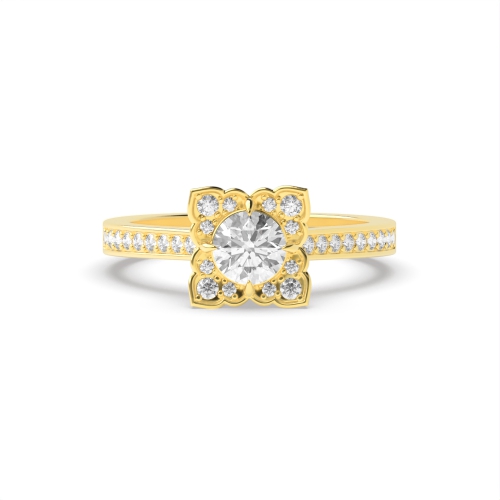 4 Prong Round Yellow Gold Whisperradiant Engagement Rings